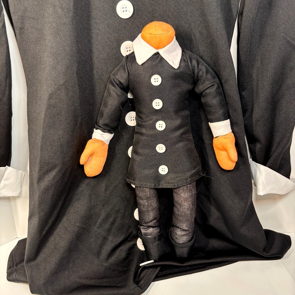 Adult Wednesday Addams Black Dress with Doll Spirit Halloween Costume Size US M - Picture 4 of 8